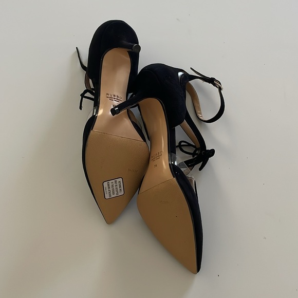 FRANCESCO RUSSO Black Suede Plexi Pumps. IT 39. - Picture 7 of 10